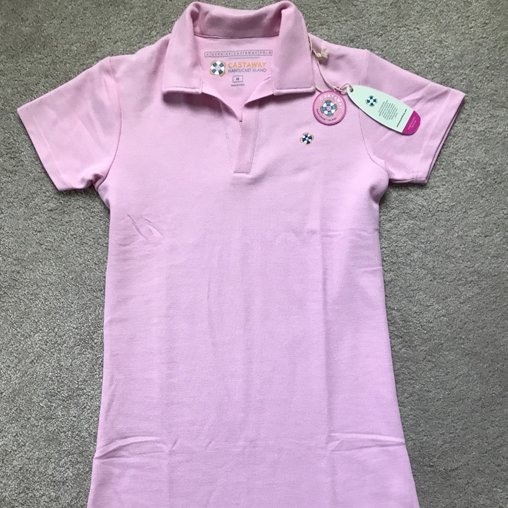 Castaway Clothing Islander V-Neck Pink Polo Dress
